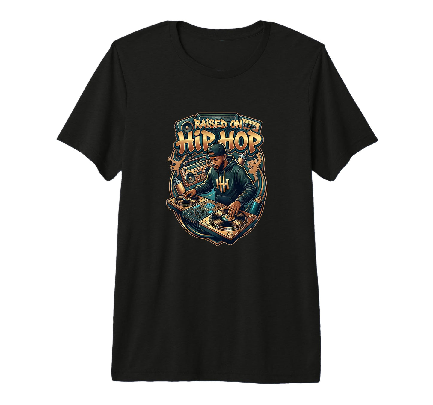 Raised Hip Hop Old School Rap Tri T-Shirt - Streetwear Style for Adults - T-Shirt, Sweatshirt, Hoodie