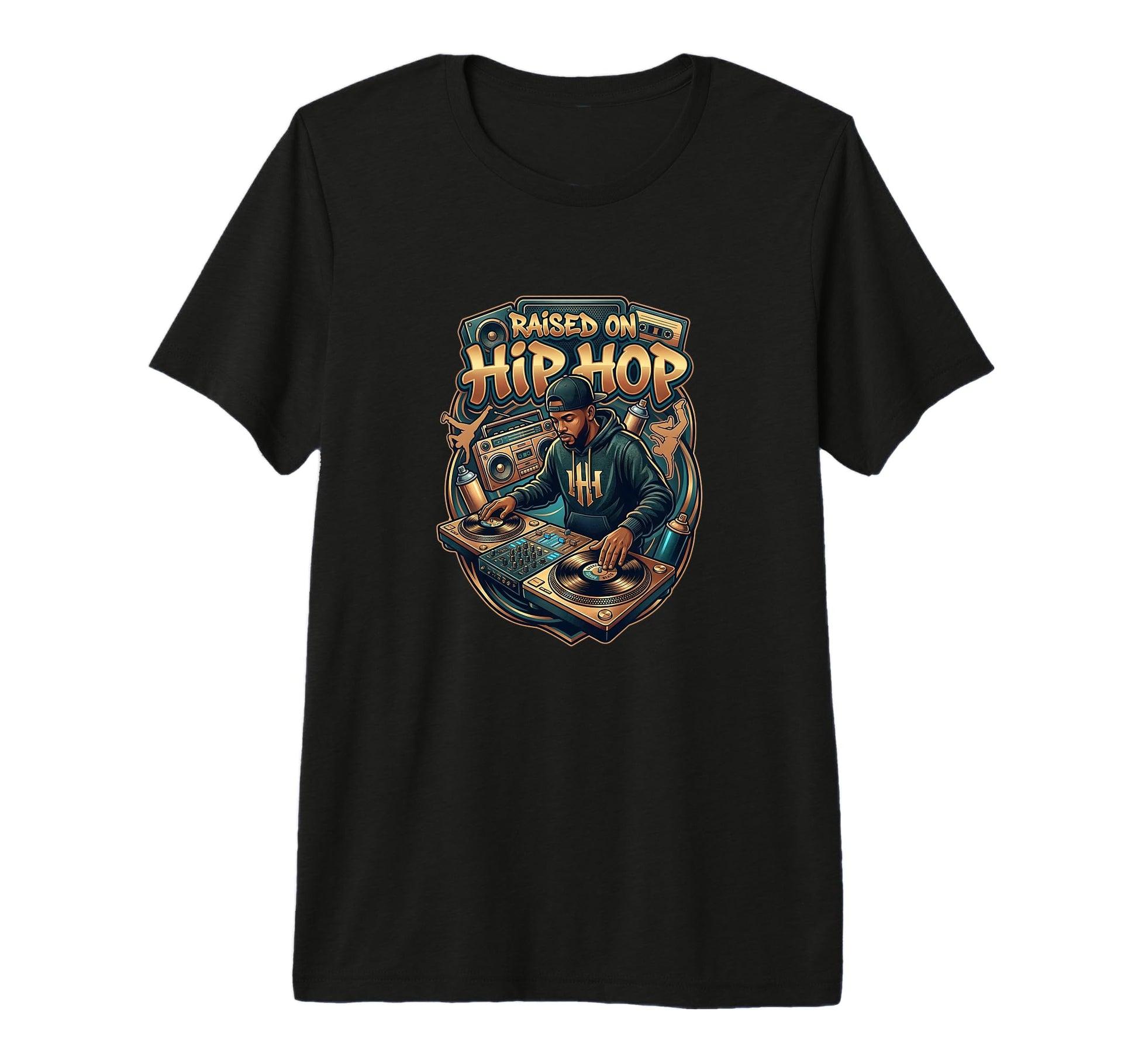 Raised Hip Hop Old School Rap Tri T-Shirt - Streetwear Style for Adults - T-Shirt, Sweatshirt, Hoodie