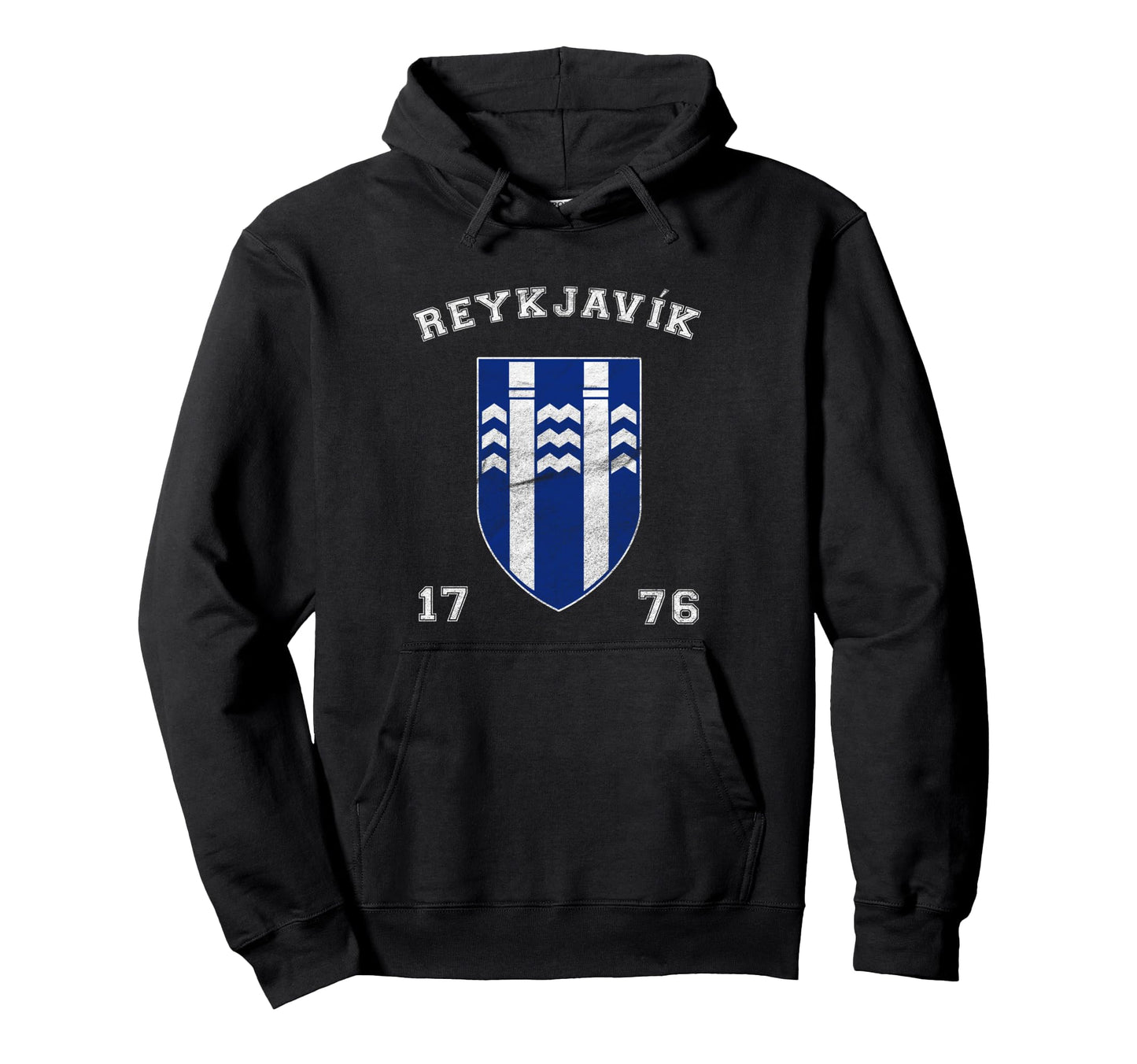 Varsity Shield Reykjavik Iceland Hoodie - Minimalist Print for Adults - T-Shirt, Sweatshirt, Hoodie