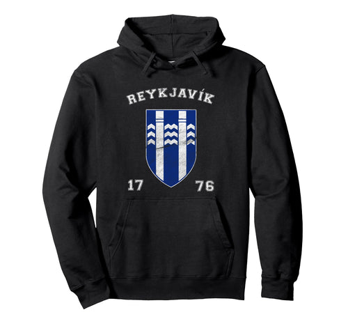 Varsity Shield Reykjavik Iceland Hoodie - Minimalist Print for Adults - T-Shirt, Sweatshirt, Hoodie
