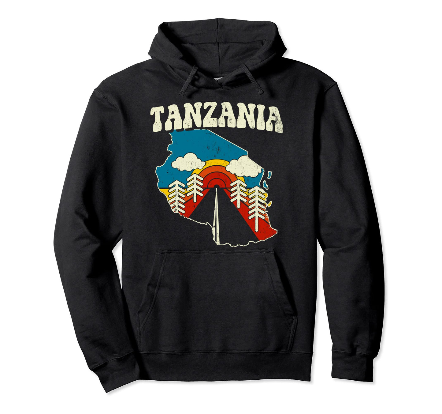 Tanzania Tanzanian Country Rainbow Hoodie - Aesthetic Graphic for Adults - T-Shirt, Sweatshirt, Hoodie