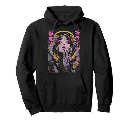 Japanese Streetwear Cyberpunk Angel Hoodie - Aesthetic Graphic Men Women - T-Shirt, Sweatshirt, Hoodie