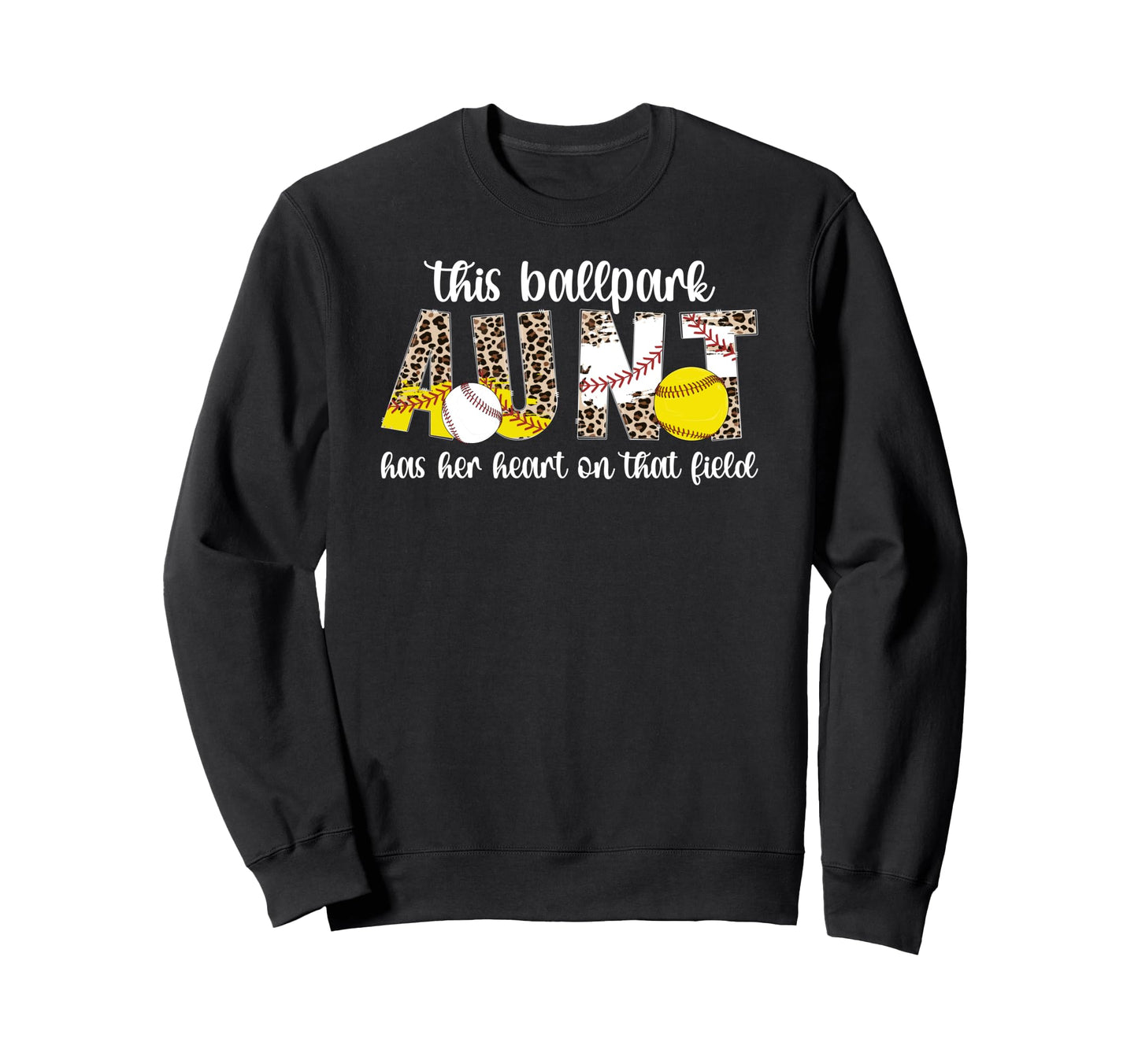 Ballpark Aunt Proud Baseball Sweatshirt - Unique Graphic Men Women - T-Shirt, Sweatshirt, Hoodie