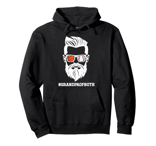 Grandpa Both Baseball Basketball Hoodie - Novelty Apparel for Adults - T-Shirt, Sweatshirt, Hoodie