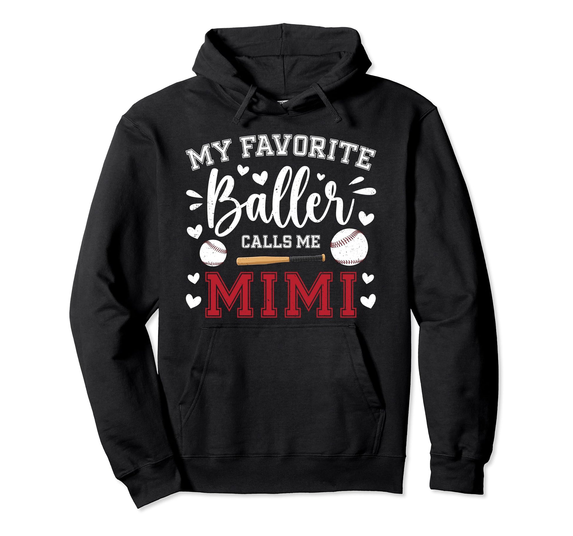 Favorite Baller Baseball Mimi Baseball Hoodie - Custom Art Print Unisex - T-Shirt, Sweatshirt, Hoodie