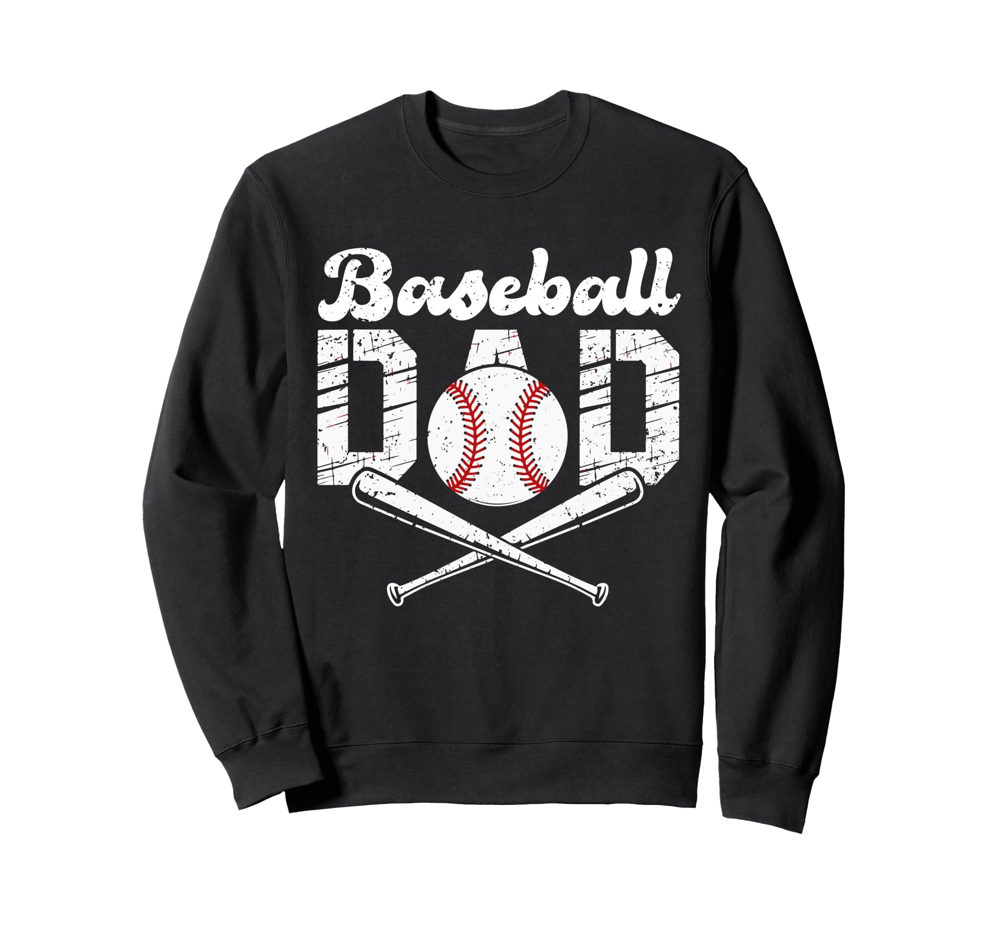 Baseball Dad Happy Fathers Day Sweatshirt - Minimalist Print for Adults - T-Shirt, Sweatshirt, Hoodie