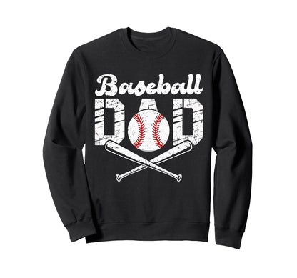 Baseball Dad Happy Fathers Day Sweatshirt - Minimalist Print for Adults - T-Shirt, Sweatshirt, Hoodie