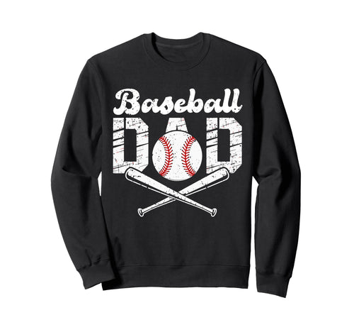 Baseball Dad Happy Fathers Day Sweatshirt - Minimalist Print for Adults - T-Shirt, Sweatshirt, Hoodie