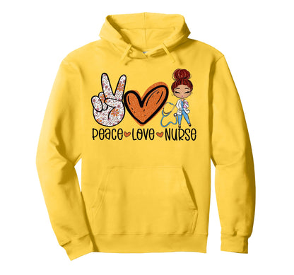 Peace Love Nurse Life Floral Nursing Hoodie - Streetwear Style for Adults - T-Shirt, Sweatshirt, Hoodie