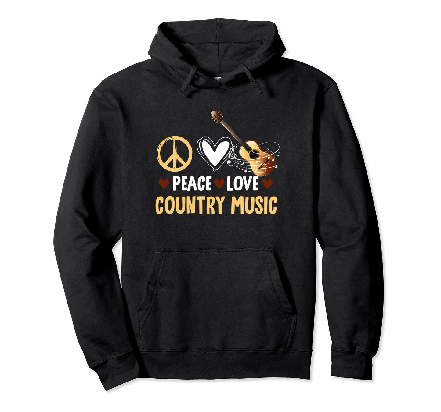 Funny Western Peace Love Country Music Hoodie - Trendy Graphic Men Women - T-Shirt, Sweatshirt, Hoodie
