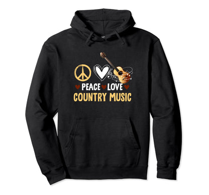 Funny Western Peace Love Country Music Hoodie - Trendy Graphic Men Women - T-Shirt, Sweatshirt, Hoodie