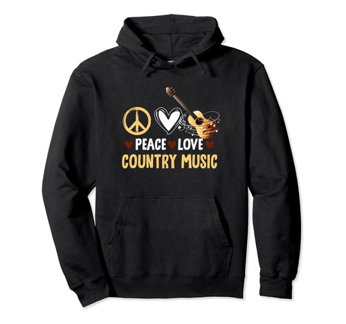 Funny Western Peace Love Country Music Hoodie - Trendy Graphic Men Women - T-Shirt, Sweatshirt, Hoodie