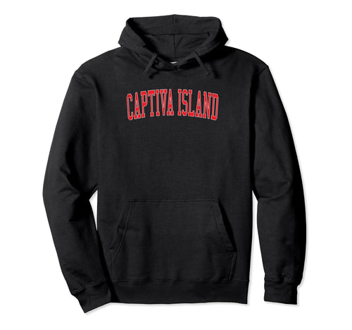 Captiva Island Distressed Red Varsity Hoodie - Graphic Print Men Women - T-Shirt, Sweatshirt, Hoodie
