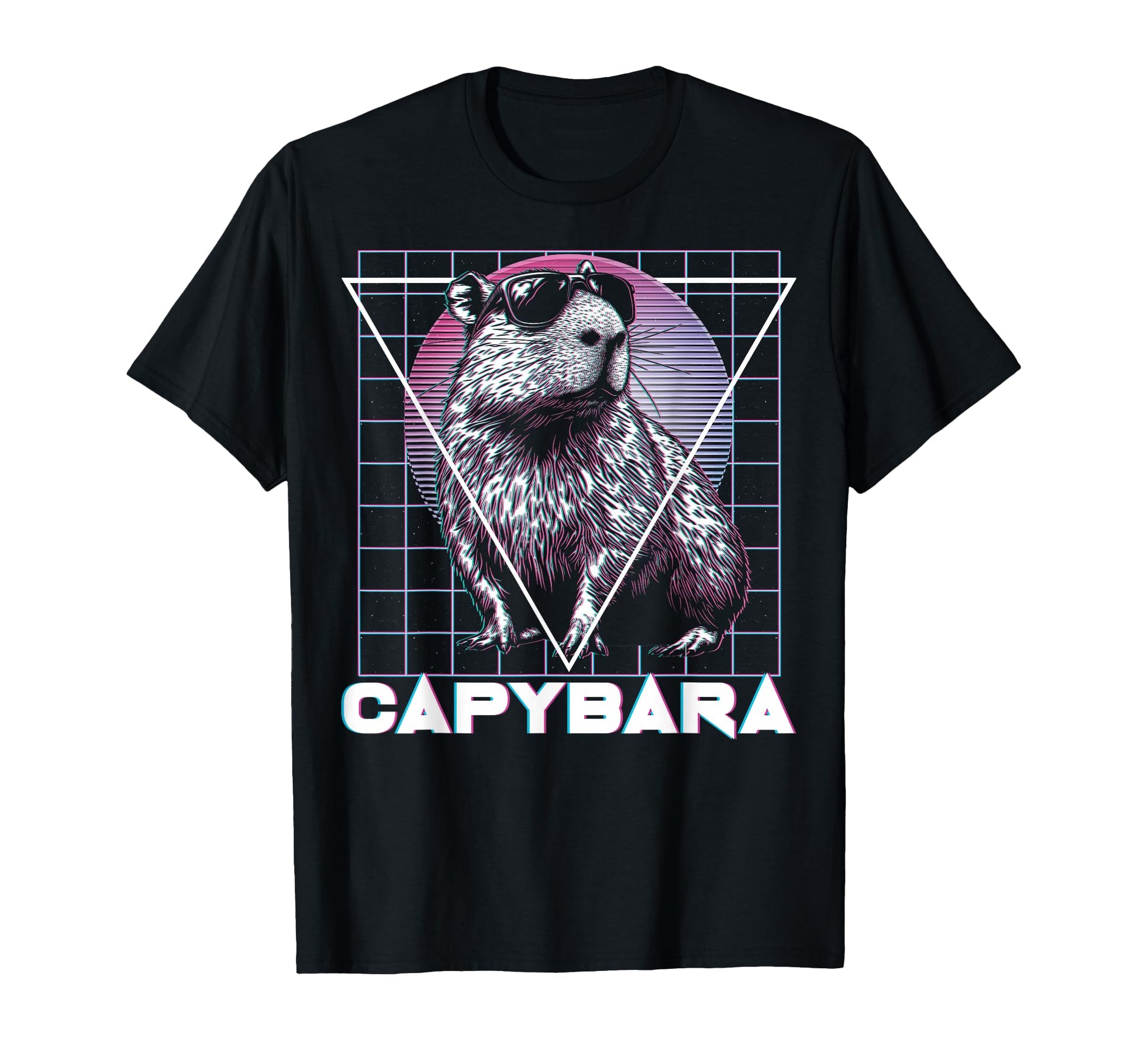 Capybara Capibara Sunglasses Vaporwave T-Shirt - Novelty Apparel Men Women - T-Shirt, Sweatshirt, Hoodie