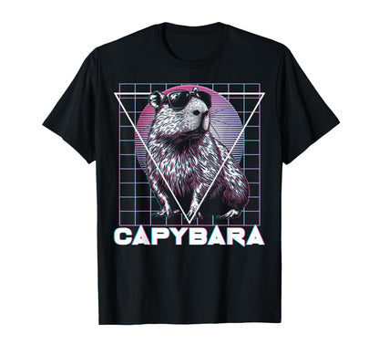 Capybara Capibara Sunglasses Vaporwave T-Shirt - Novelty Apparel Men Women - T-Shirt, Sweatshirt, Hoodie