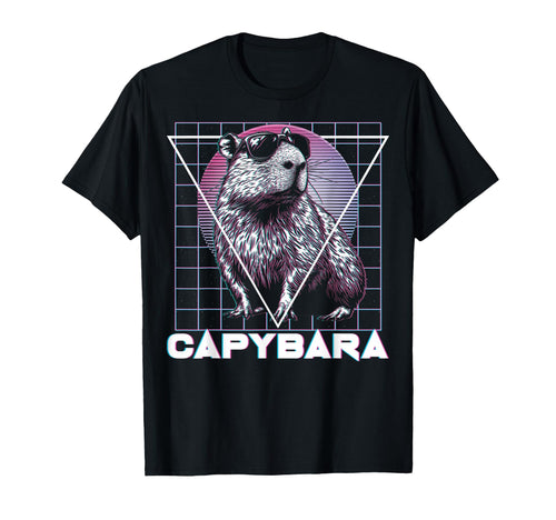 Capybara Capibara Sunglasses Vaporwave T-Shirt - Novelty Apparel Men Women - T-Shirt, Sweatshirt, Hoodie
