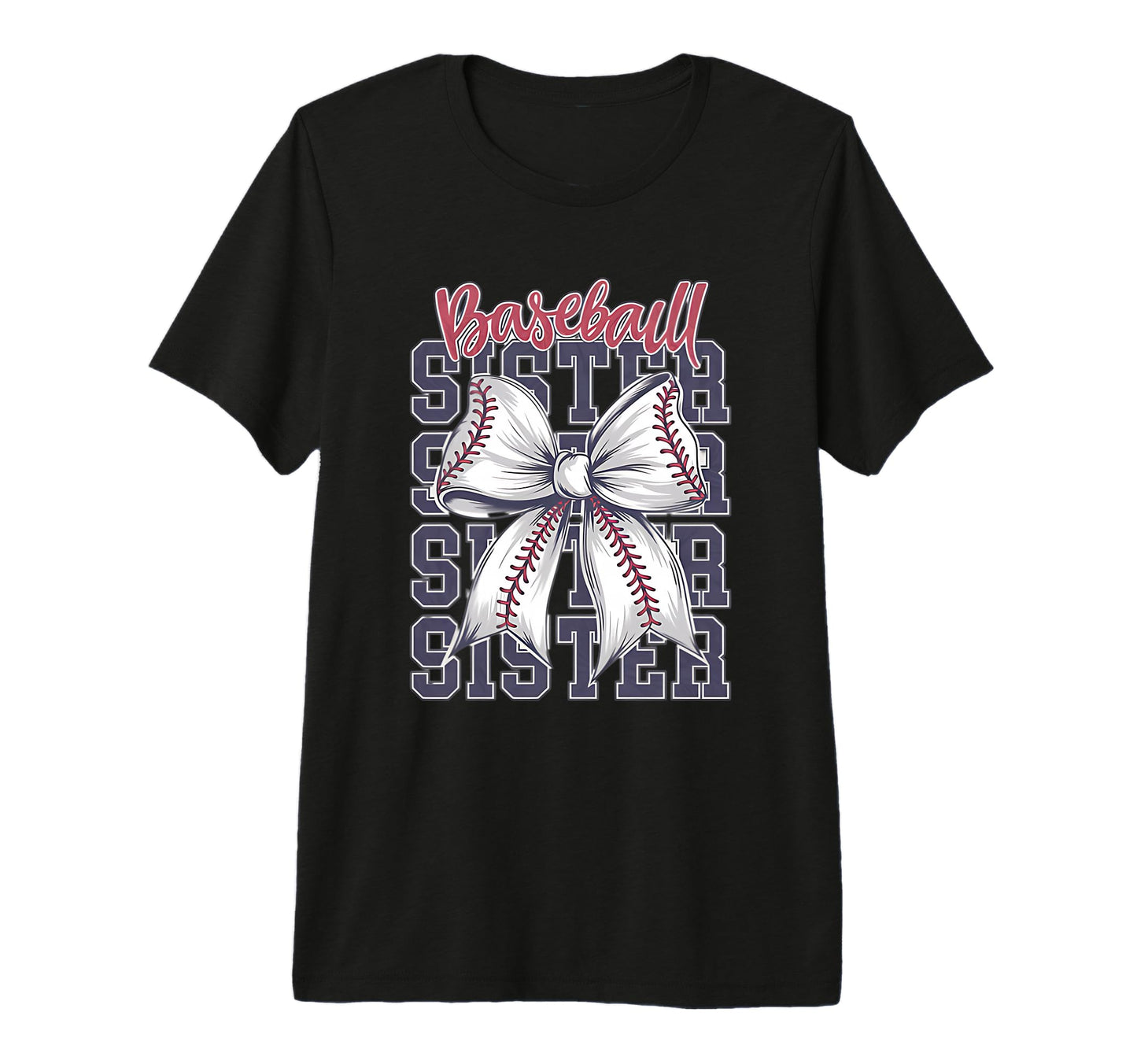 Baseball Sister Coquette Bow Tri Blend T-Shirt - Trendy Graphic for Adults - T-Shirt, Sweatshirt, Hoodie