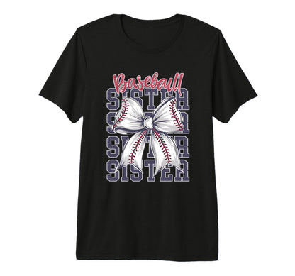 Baseball Sister Coquette Bow Tri Blend T-Shirt - Trendy Graphic for Adults - T-Shirt, Sweatshirt, Hoodie