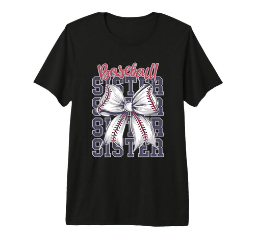 Baseball Sister Coquette Bow Tri Blend T-Shirt - Trendy Graphic for Adults - T-Shirt, Sweatshirt, Hoodie