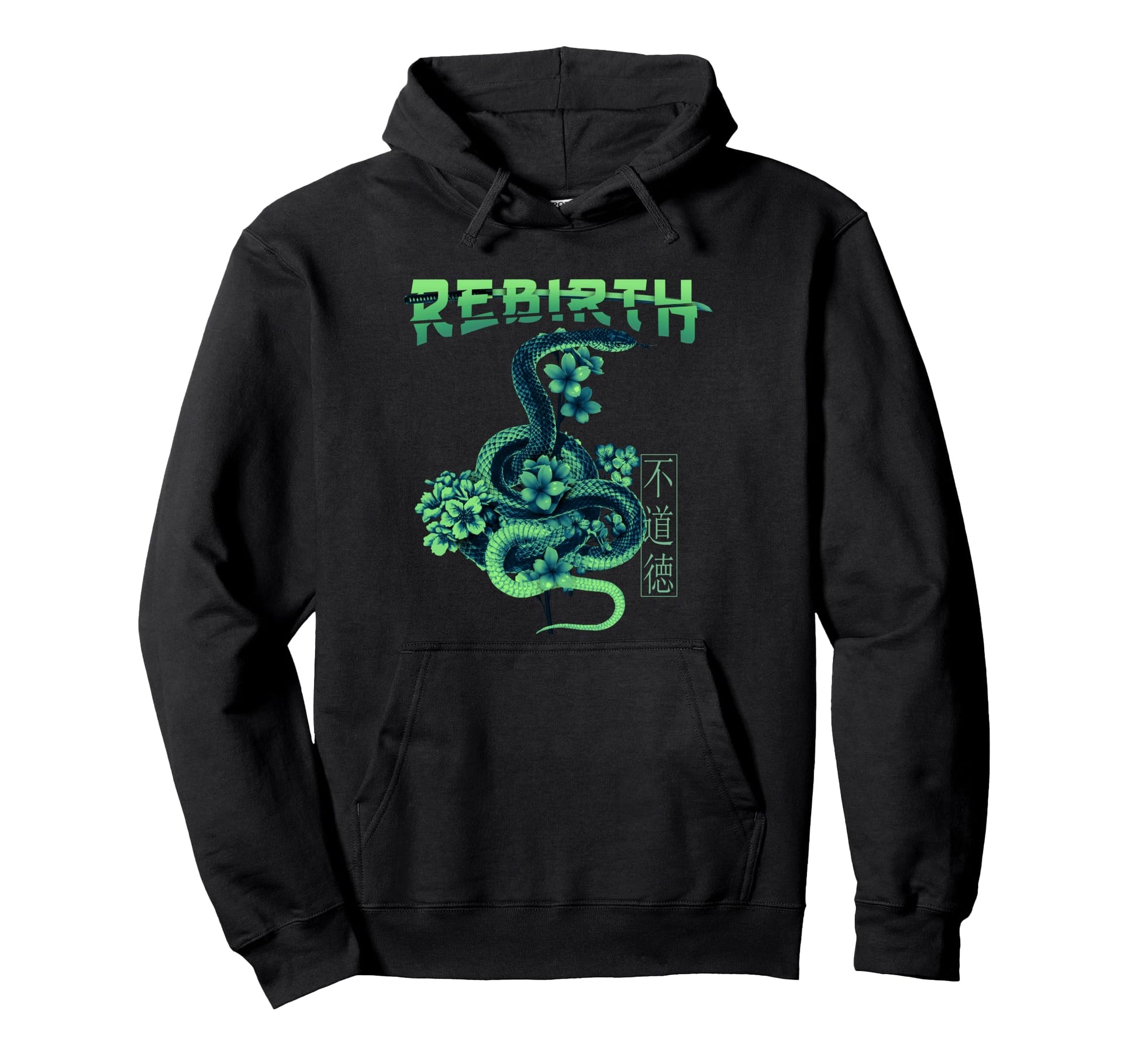 Snake Flower Rebirth Aesthetic Edgy Hoodie - Custom Art Print Unisex - T-Shirt, Sweatshirt, Hoodie