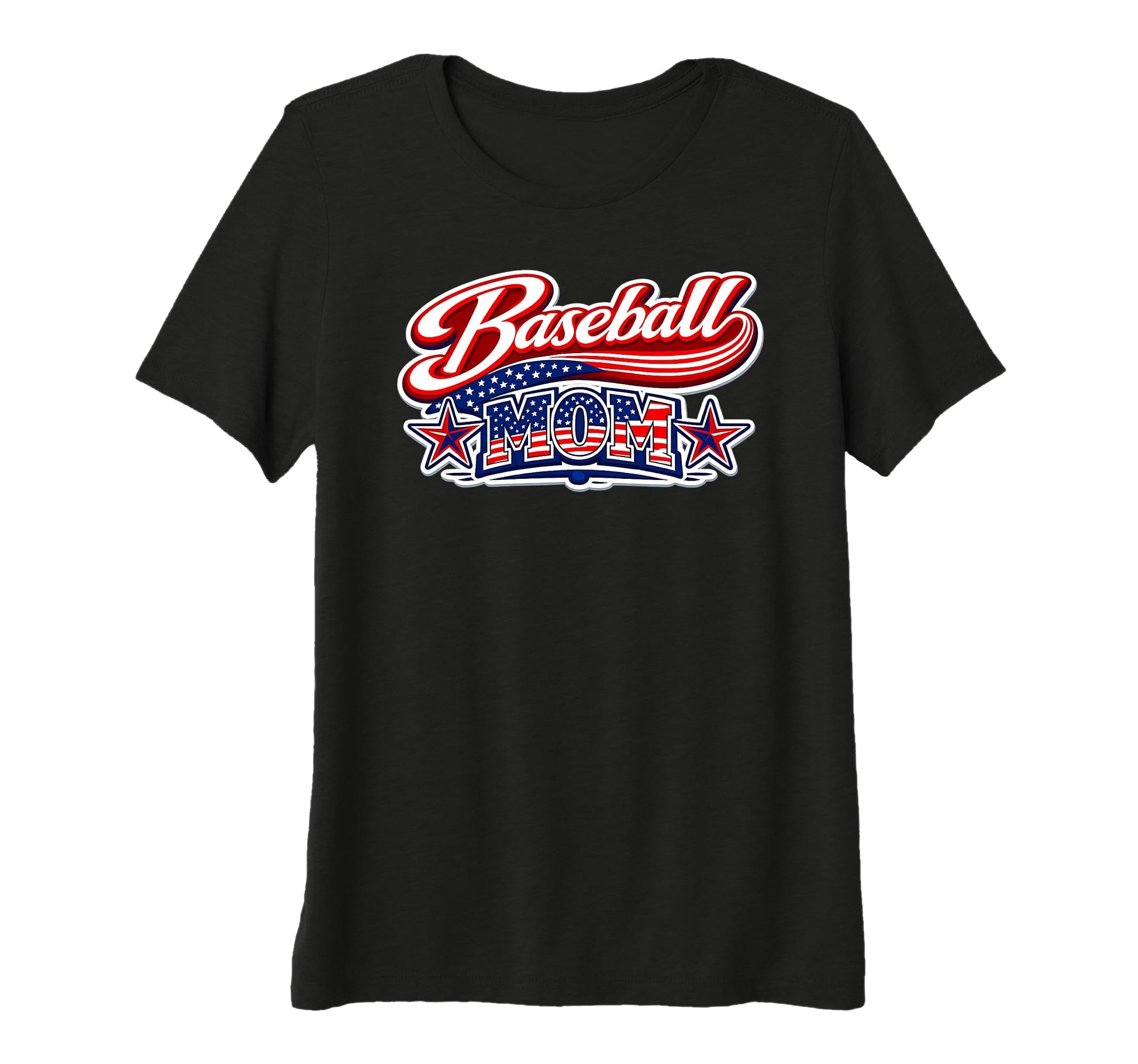 Womens Baseball Mom Usa Flag Patriotic T-Shirt - Fun Novelty Design Unisex - T-Shirt, Sweatshirt, Hoodie