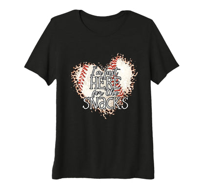Im Just Here Snacks Baseball Sister And T-Shirt - Custom Art Print Unisex - T-Shirt, Sweatshirt, Hoodie