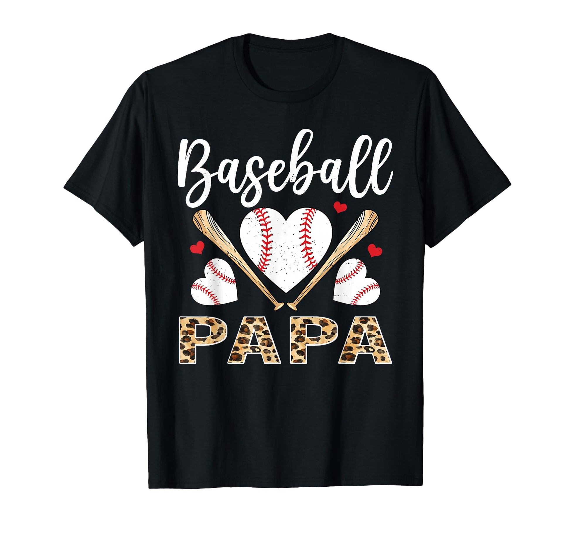 Baseball Heart Papa Baseball Player T-Shirt - Novelty Apparel Unisex - T-Shirt, Sweatshirt, Hoodie