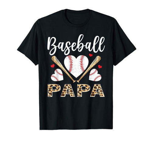 Baseball Heart Papa Baseball Player T-Shirt - Novelty Apparel Unisex - T-Shirt, Sweatshirt, Hoodie
