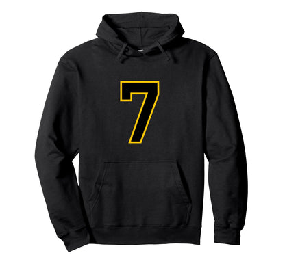 Yellow Black Sport Team Number 7 Hoodie - Trendy Graphic Men Women - T-Shirt, Sweatshirt, Hoodie