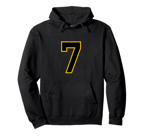 Yellow Black Sport Team Number 7 Hoodie - Trendy Graphic Men Women - T-Shirt, Sweatshirt, Hoodie