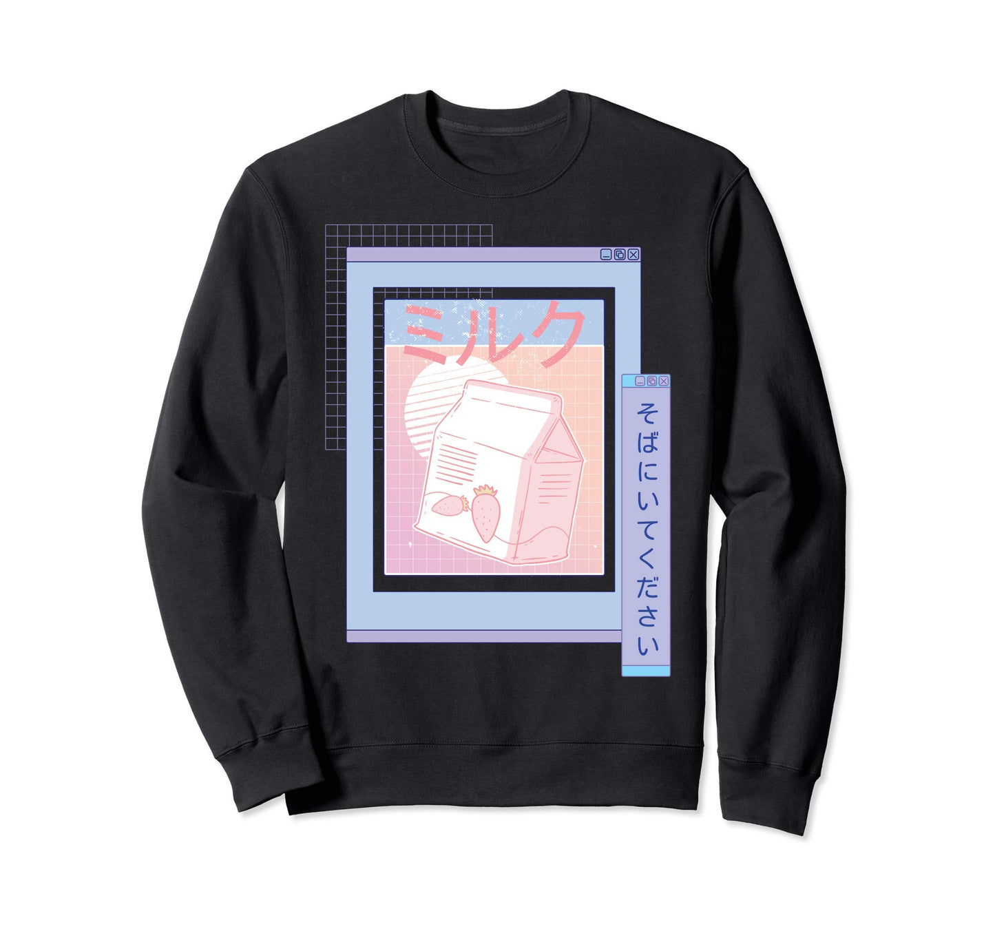 Vaporwave 90S Japanese Kawaii Sweatshirt - Custom Art Print for Adults - T-Shirt, Sweatshirt, Hoodie