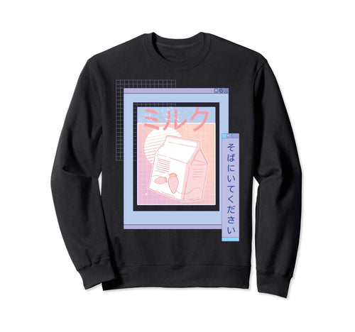 Vaporwave 90S Japanese Kawaii Sweatshirt - Custom Art Print for Adults - T-Shirt, Sweatshirt, Hoodie