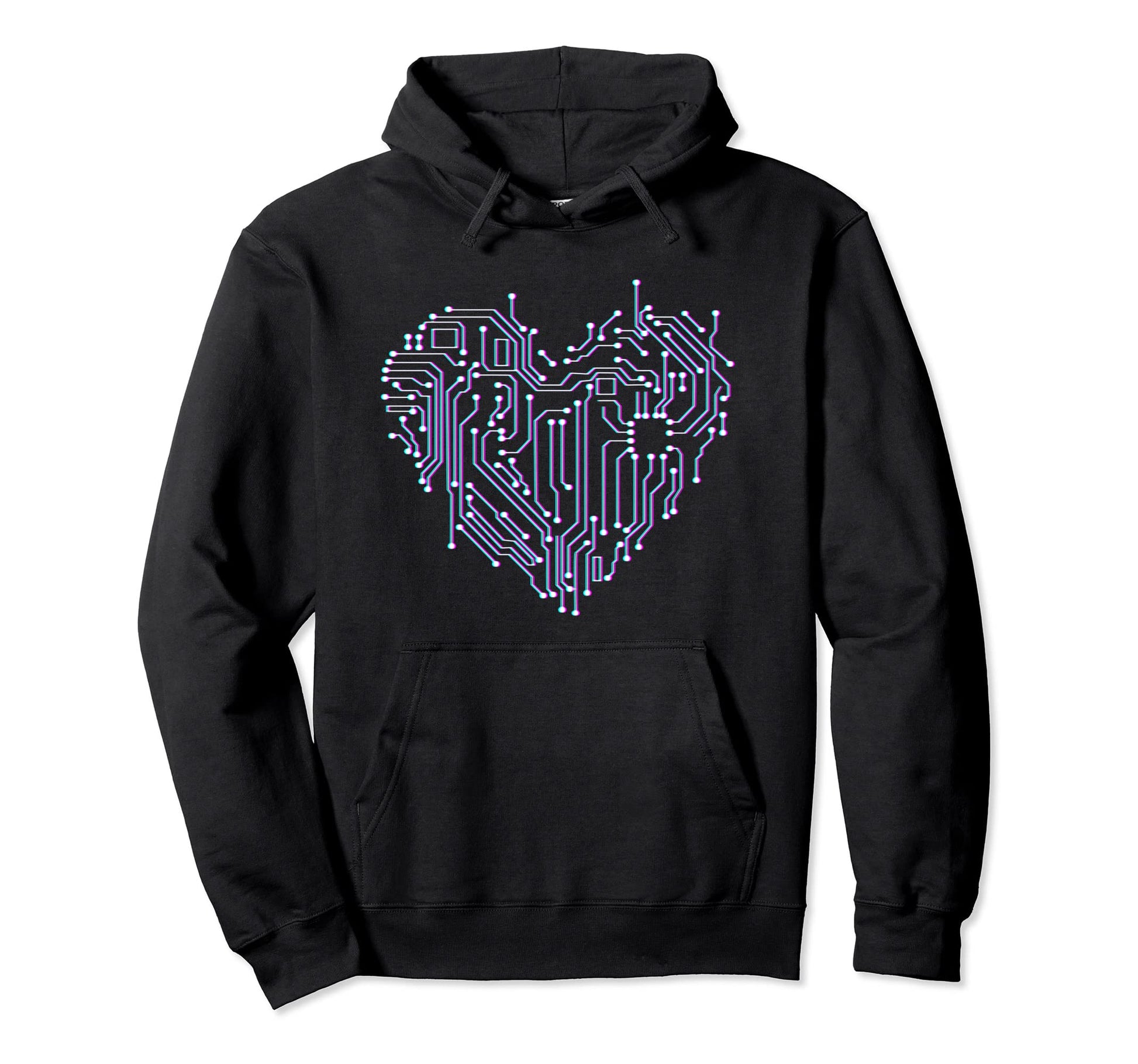 Aesthetic Vaporwave Glitch Heart Hoodie - Novelty Apparel Men Women - T-Shirt, Sweatshirt, Hoodie