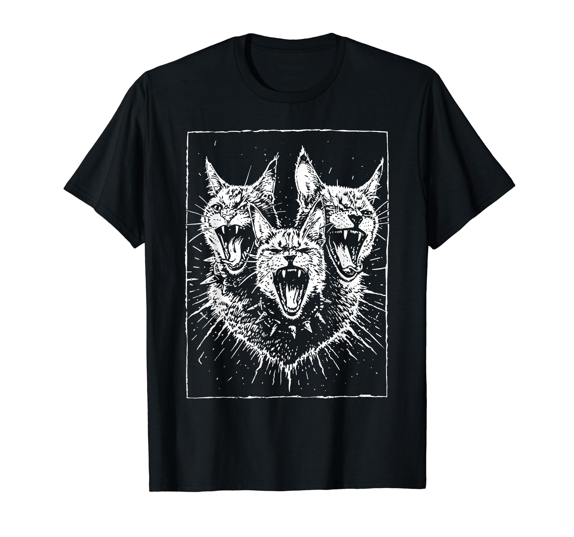 90S Grunge Cats Crust Punk Harajuku Goth T-Shirt - Custom Art Print Unisex - T-Shirt, Sweatshirt, Hoodie