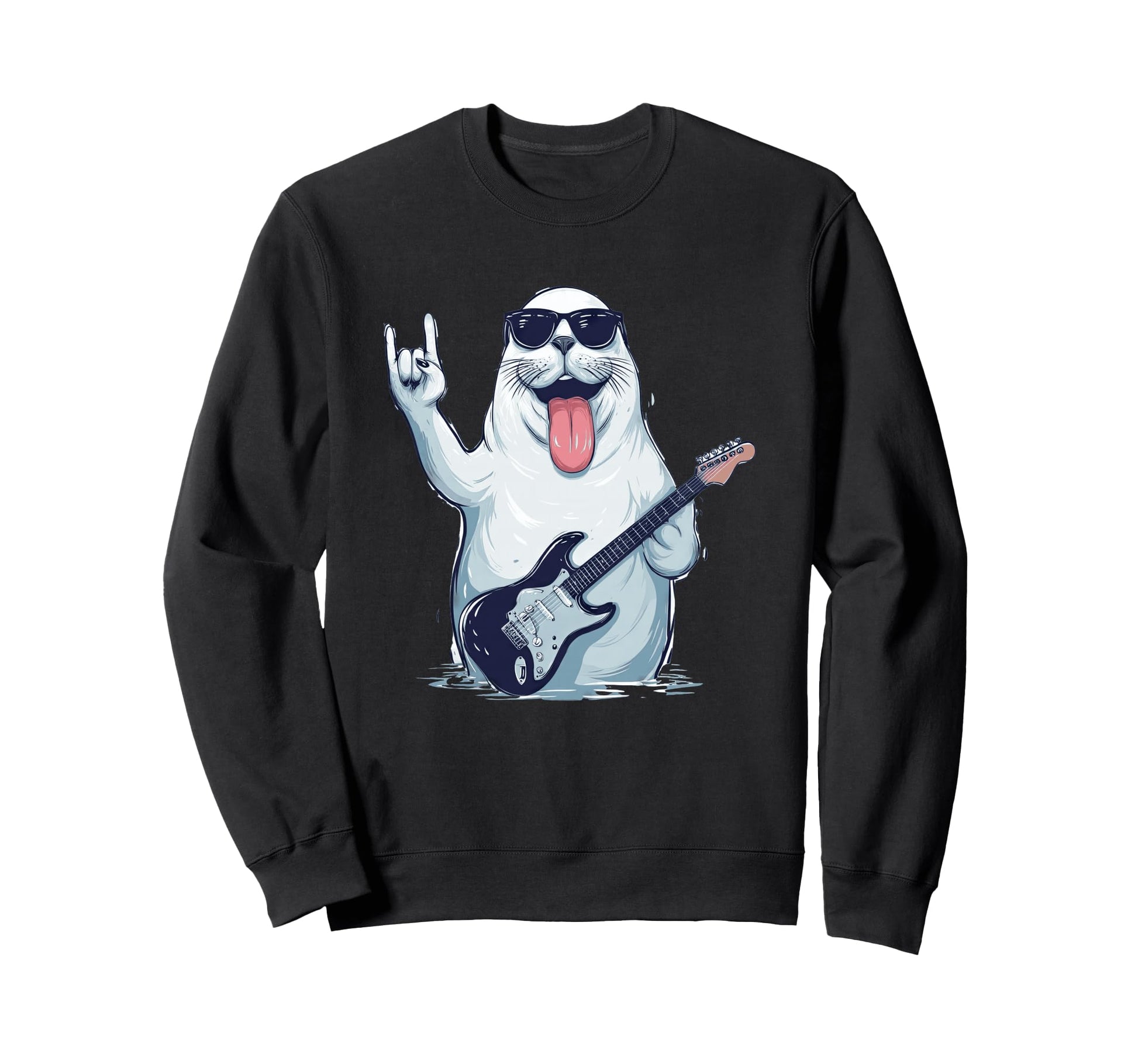 Seal Playing Guitar Funny Sweatshirt - Casual Everyday Wear Men Women - T-Shirt, Sweatshirt, Hoodie