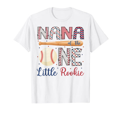 Nana One Little Rookie Baseball 1St T-Shirt - Custom Art Print Men Women - T-Shirt, Sweatshirt, Hoodie