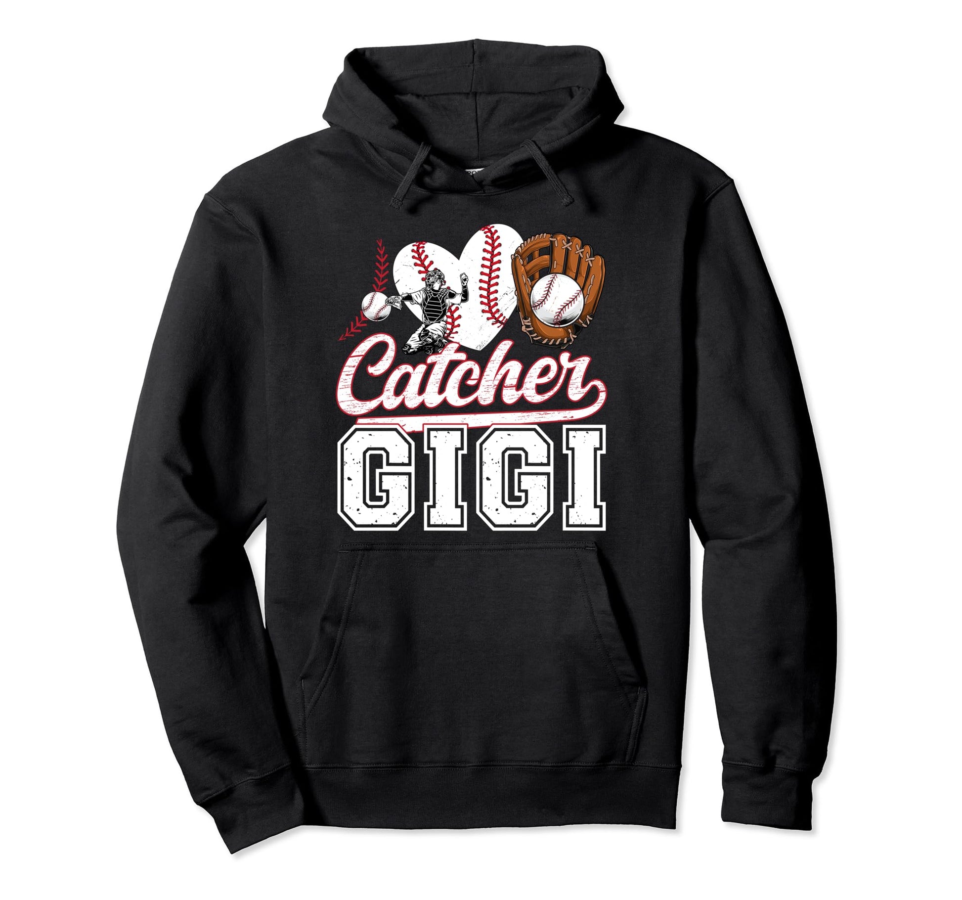 Baseball Catcher Gigi Grandma Gigi Hoodie - Graphic Print Men Women - T-Shirt, Sweatshirt, Hoodie