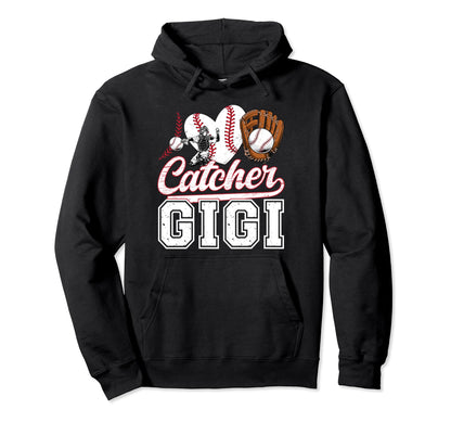 Baseball Catcher Gigi Grandma Gigi Hoodie - Graphic Print Men Women - T-Shirt, Sweatshirt, Hoodie