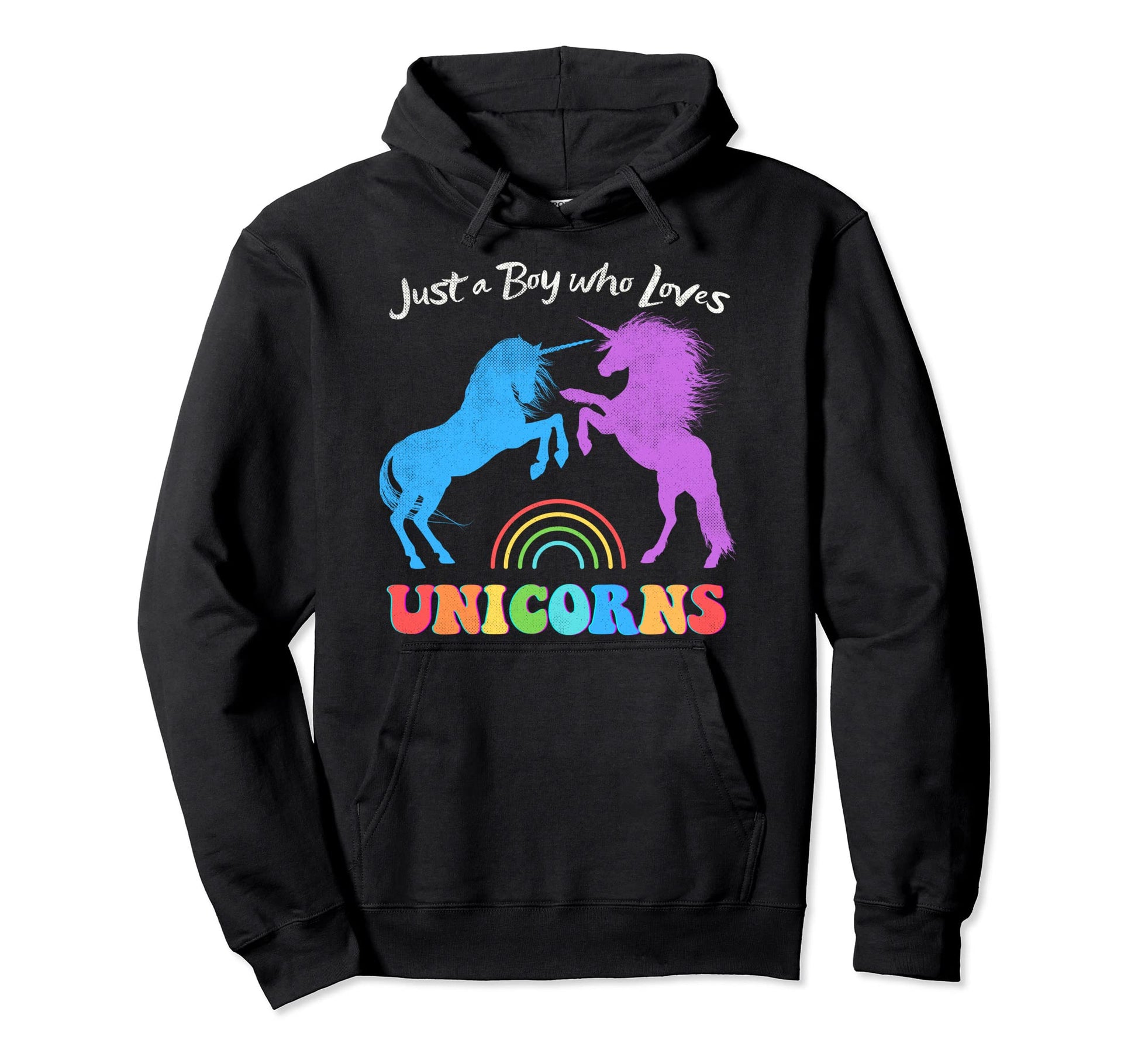 Funny Just Who Loves Unicorns Rainbow Hoodie - Custom Art Print Men Women - T-Shirt, Sweatshirt, Hoodie