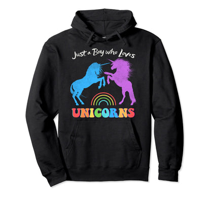 Funny Just Who Loves Unicorns Rainbow Hoodie - Custom Art Print Men Women - T-Shirt, Sweatshirt, Hoodie