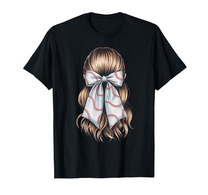 Baseball Coquette Bow Baseball Mom T-Shirt - Casual Everyday Wear Men Women - T-Shirt, Sweatshirt, Hoodie