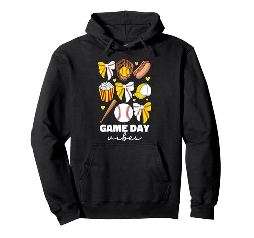 Baseball And Softball Mom Game Day Hoodie - Fun Novelty Design Men Women - T-Shirt, Sweatshirt, Hoodie