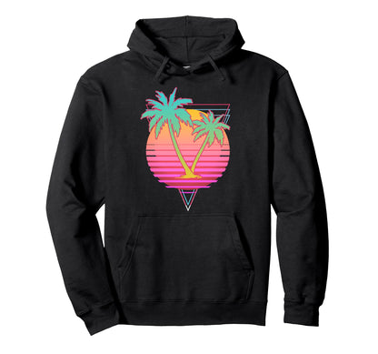 Art 1980S Synthwave Sunset Vaporwave Hoodie - Aesthetic Graphic for Adults - T-Shirt, Sweatshirt, Hoodie