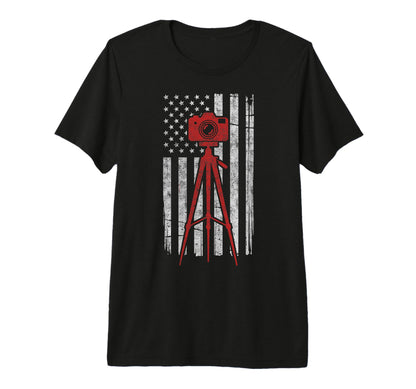 Us Flag Photo Camera Photographer T-Shirt - Graphic Print for Adults - T-Shirt, Sweatshirt, Hoodie