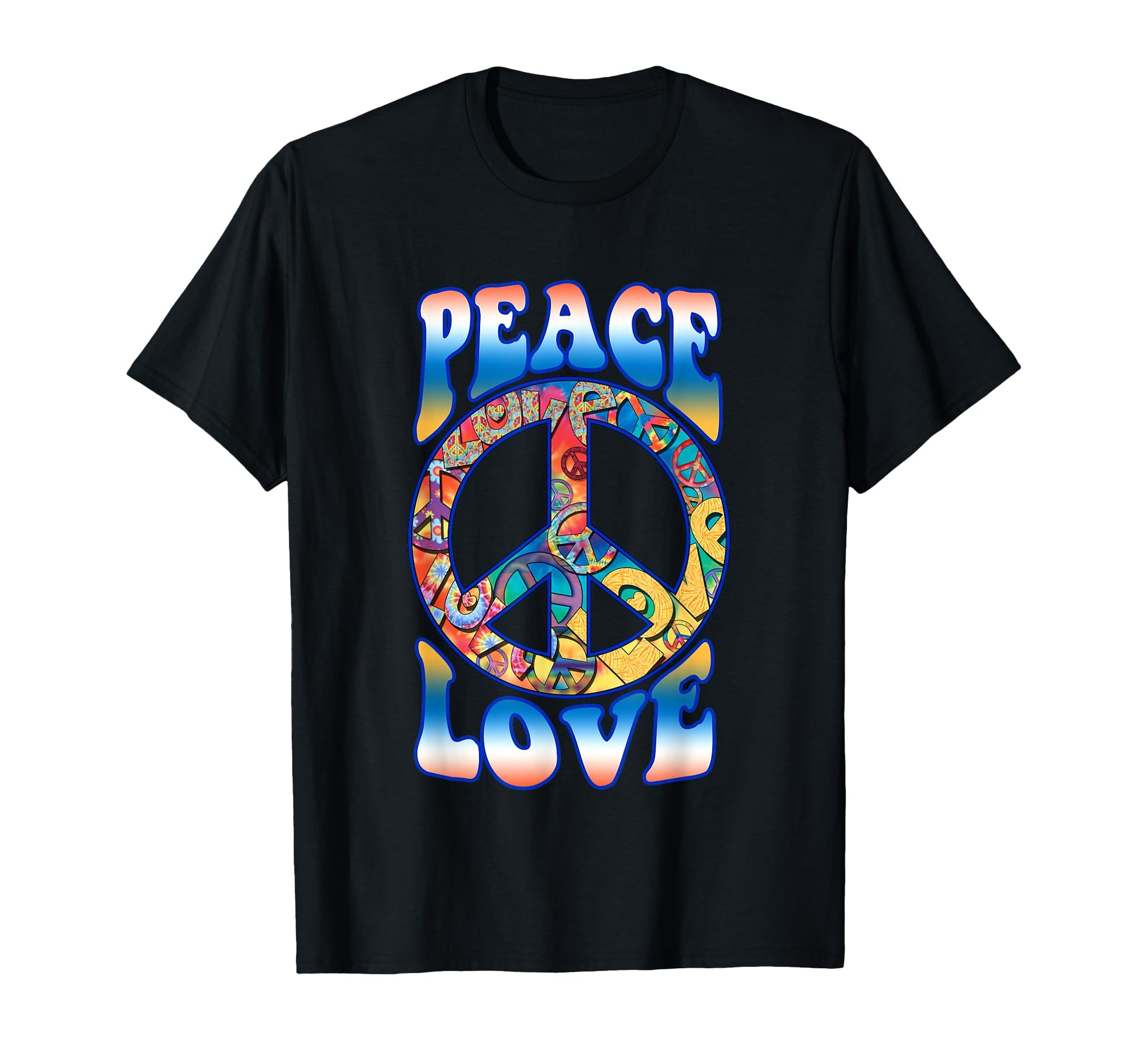 Peace Love 70S Hippie Sign Love T-Shirt - Minimalist Print for Adults - T-Shirt, Sweatshirt, Hoodie