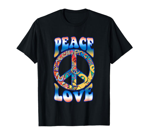 Peace Love 70S Hippie Sign Love T-Shirt - Minimalist Print for Adults - T-Shirt, Sweatshirt, Hoodie