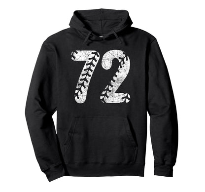 Baseball Softball Mom 72 Number 72 Hoodie - Graphic Print for Adults - T-Shirt, Sweatshirt, Hoodie
