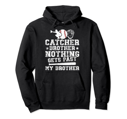 Proud Baseball Catcher Brother Baseball Hoodie - Aesthetic Graphic Unisex - T-Shirt, Sweatshirt, Hoodie