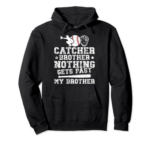 Proud Baseball Catcher Brother Baseball Hoodie - Aesthetic Graphic Unisex - T-Shirt, Sweatshirt, Hoodie