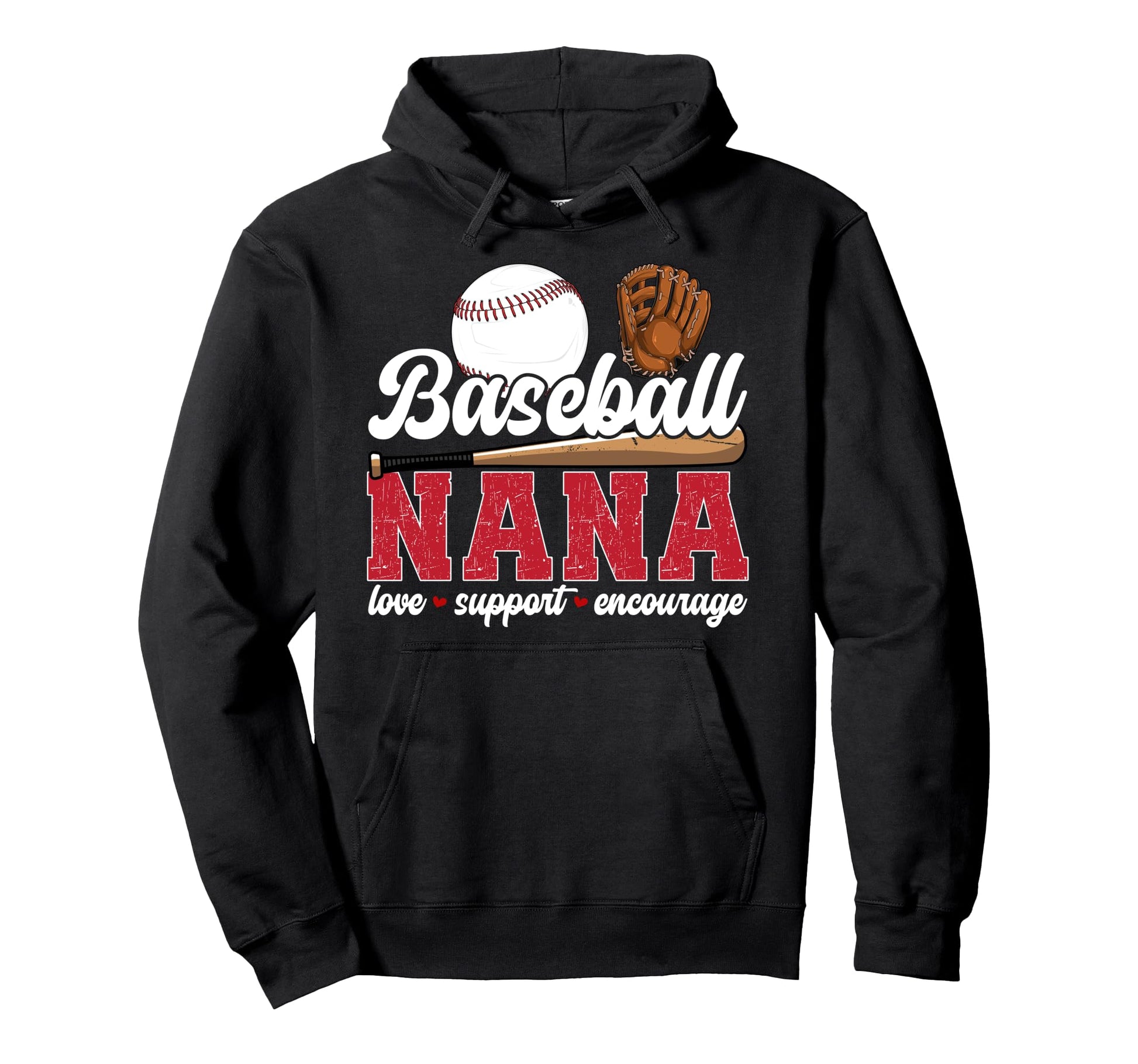 Baseball Nana Love Support Nana Hoodie - Minimalist Print Men Women - T-Shirt, Sweatshirt, Hoodie
